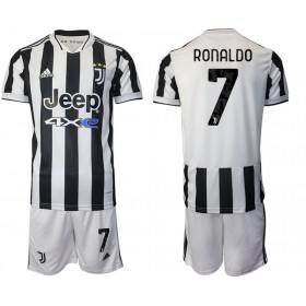 Jalkapallo Pelipaidat Juventus Cristiano Ronaldo 7 Lasten Kotipaita 2021-2022 Lyhythihainen